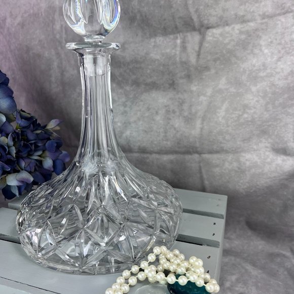 Vintage Block Crystal Olympic Ships Decanter   Full Lead Handcut  Poland - Picture 9 of 13